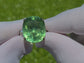 green Paraiba tourmaline copper bearing 14k white gold ring & diamond  21.70ctw gia certified