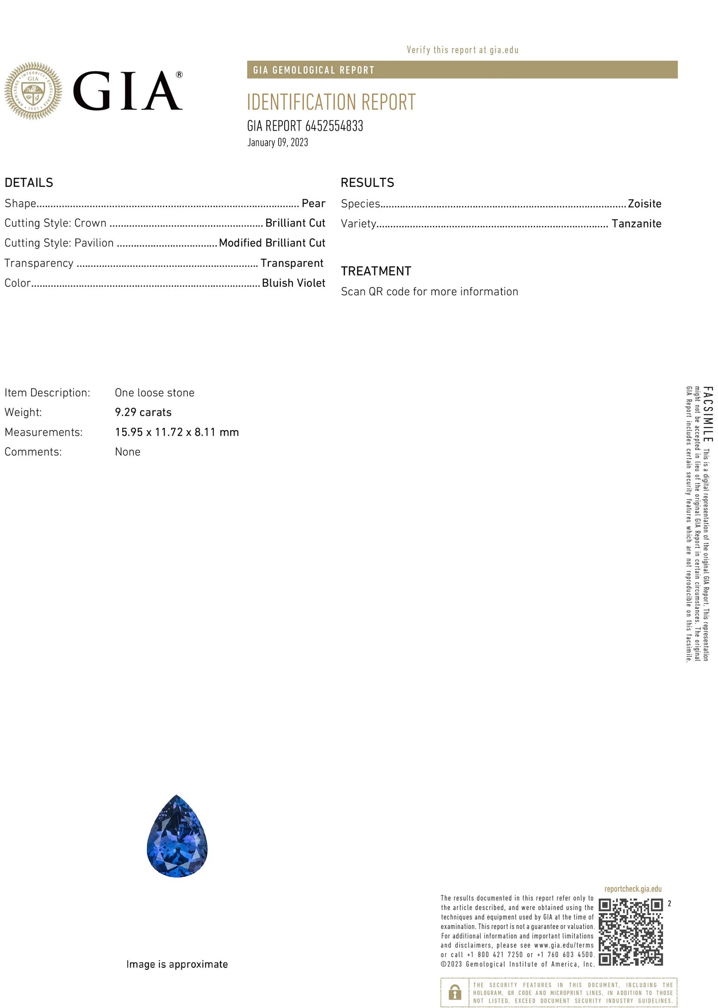 Tanzanite & diamond ring gold 14k white gia certified 9.93 ctw pear cut