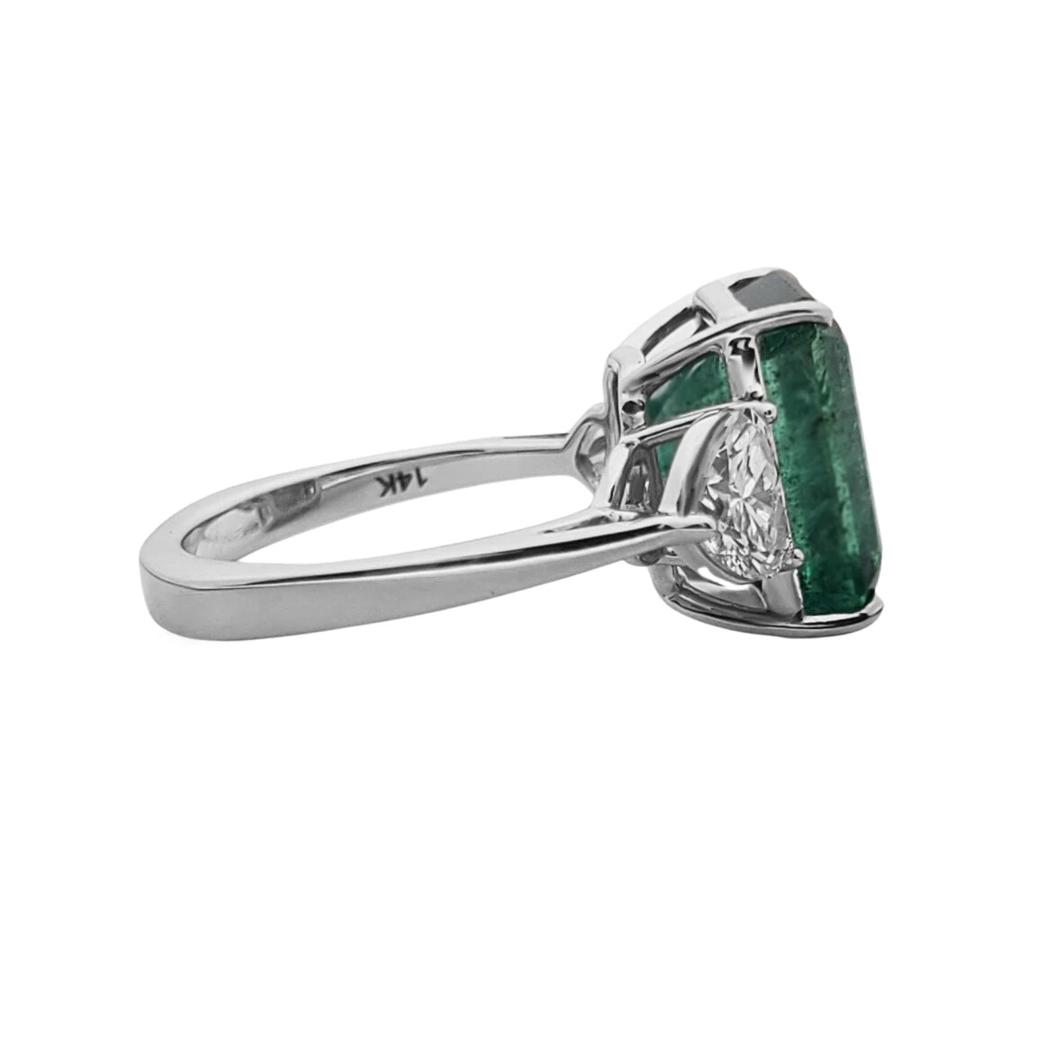 diamond Emerald ring white 14k gold gia certified 9.69 ctw octagonal cut green