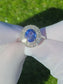 Sapphire ring diamond white gold 14k oval blue ceylon 4.37ctw gia certified sri lanka