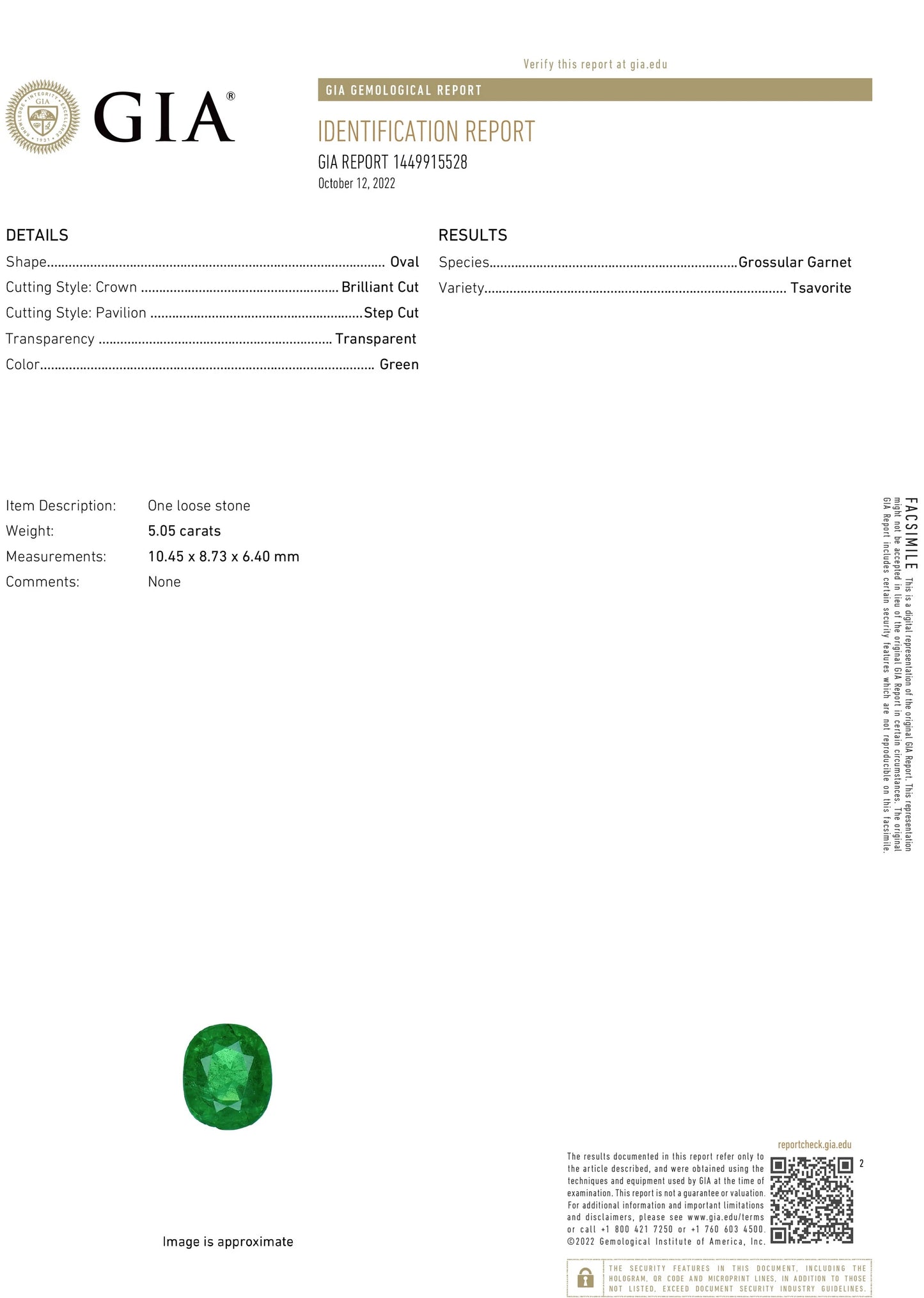 Tsavorite diamond ring gia certified white14k gold oval green grossular garnet 5.97ctw