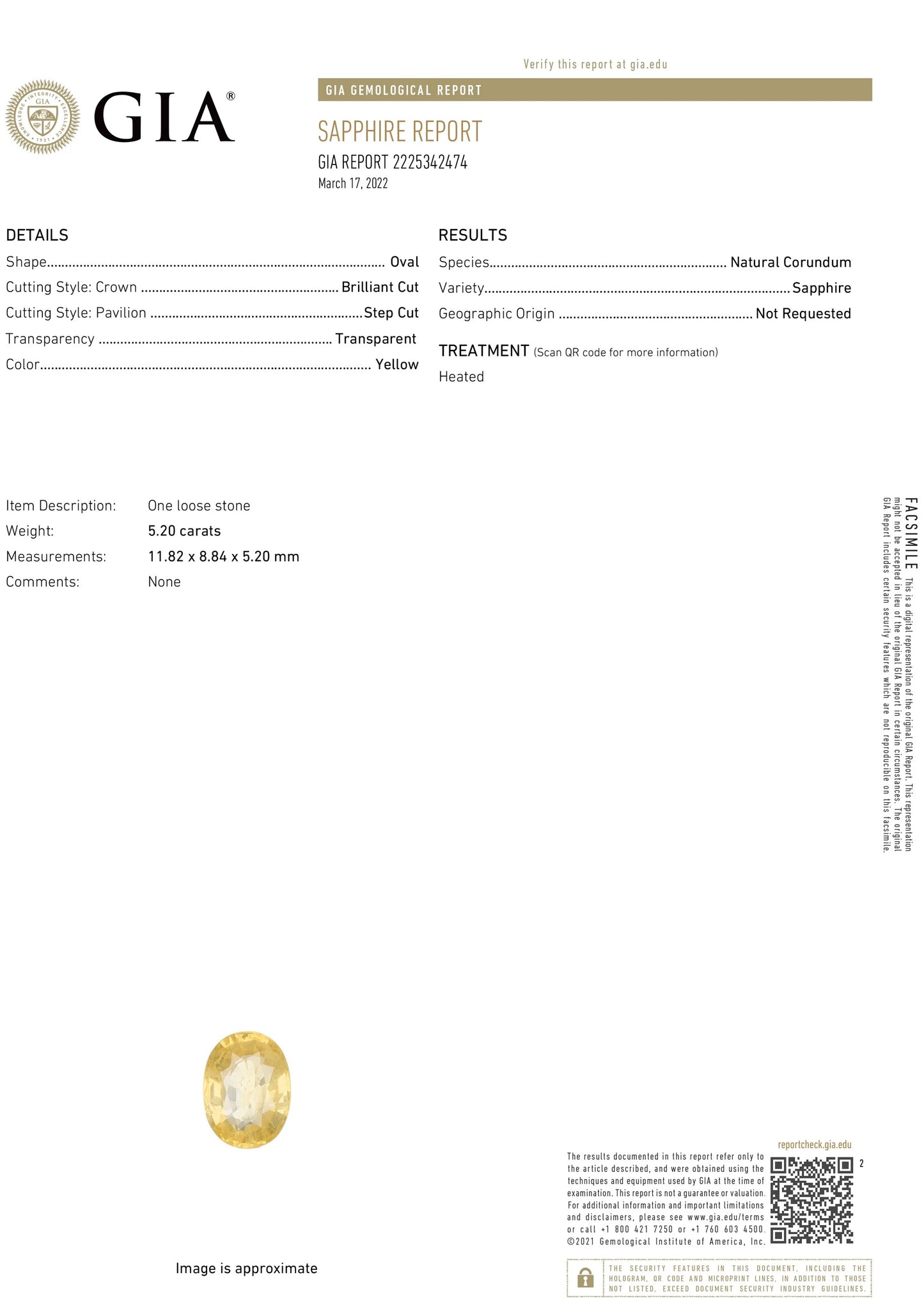 yellow Sapphire & diamond ring white gold 14k sri lanka oval cut gia certified 5.79ctw