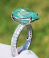 colombian Emerald ring diamond gold white 14k 8.24ctw gia certified pear cut