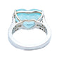Paraiba tourmaline copper bearing diamond ring gold 14k gia certified 10.64ctw heart cut neon blue