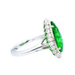 Green color Paraiba tourmaline copper bearing & diamond white 14k gold ring gia certified 7.84ctw pear cut