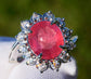 Ruby & diamond ring white 14k gold 5.94 ctw oval red gia certified