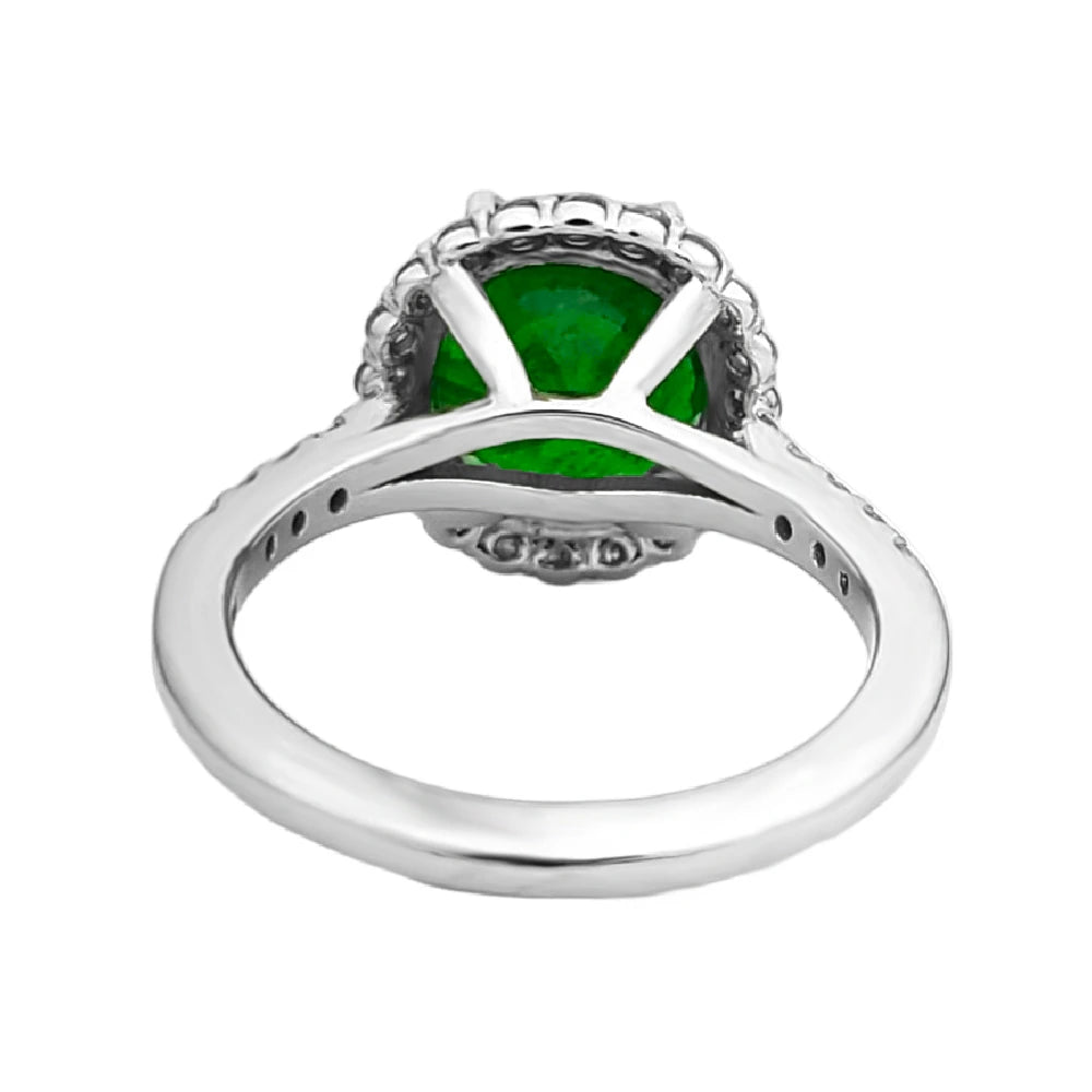 Tsavorite diamond white 14k gold ring 6.62 ctw certified green grossular garnet brilliant cut