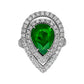 Tsavorite ring white gold 14k diamond grossular garnet 6.08ctw gia certified pear cut