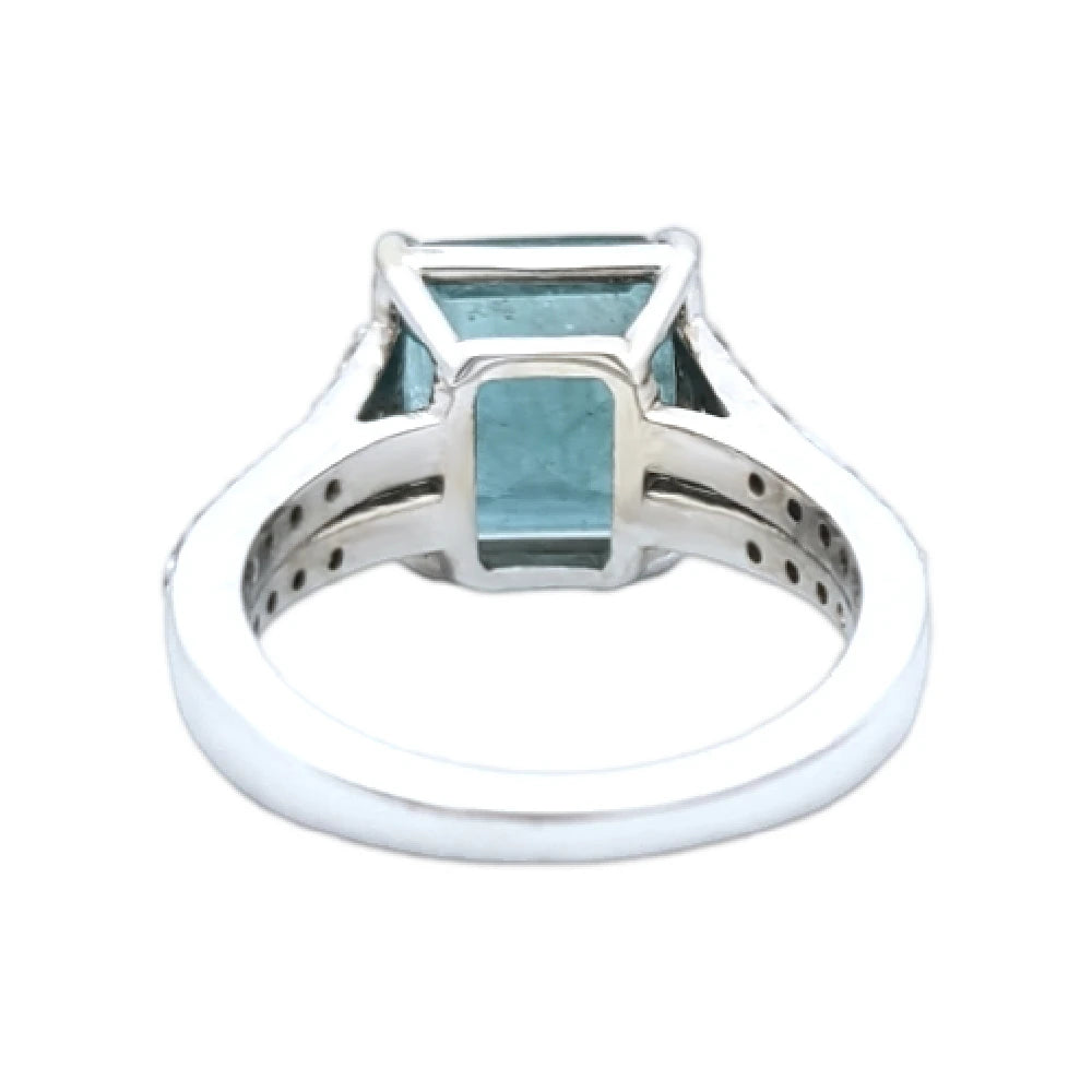 Emerald & diamond ring dold 14k white gia certified 6.63ctw
