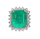 Emerald ring diamond white gold 14k certified by gia 8.62ctw
