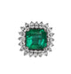 Emerald diamond ring 14k white gold 5.90 ctw octagonal green gia certified