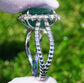 ring Emerald & diamond gold white 14k octagonal cut 7.77ctw gia certified