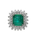 Emerald ring diamond gold white 14k gia certified octagonal cut green 5.91ctw