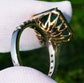 Emerald & diamond ring two-toned 14k yellow/white gold 8.40 ctw gia certified octagonal