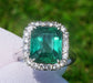 white 14k gold Emerald & diamond ring 6.14 ctw gia certified green octagonal cut