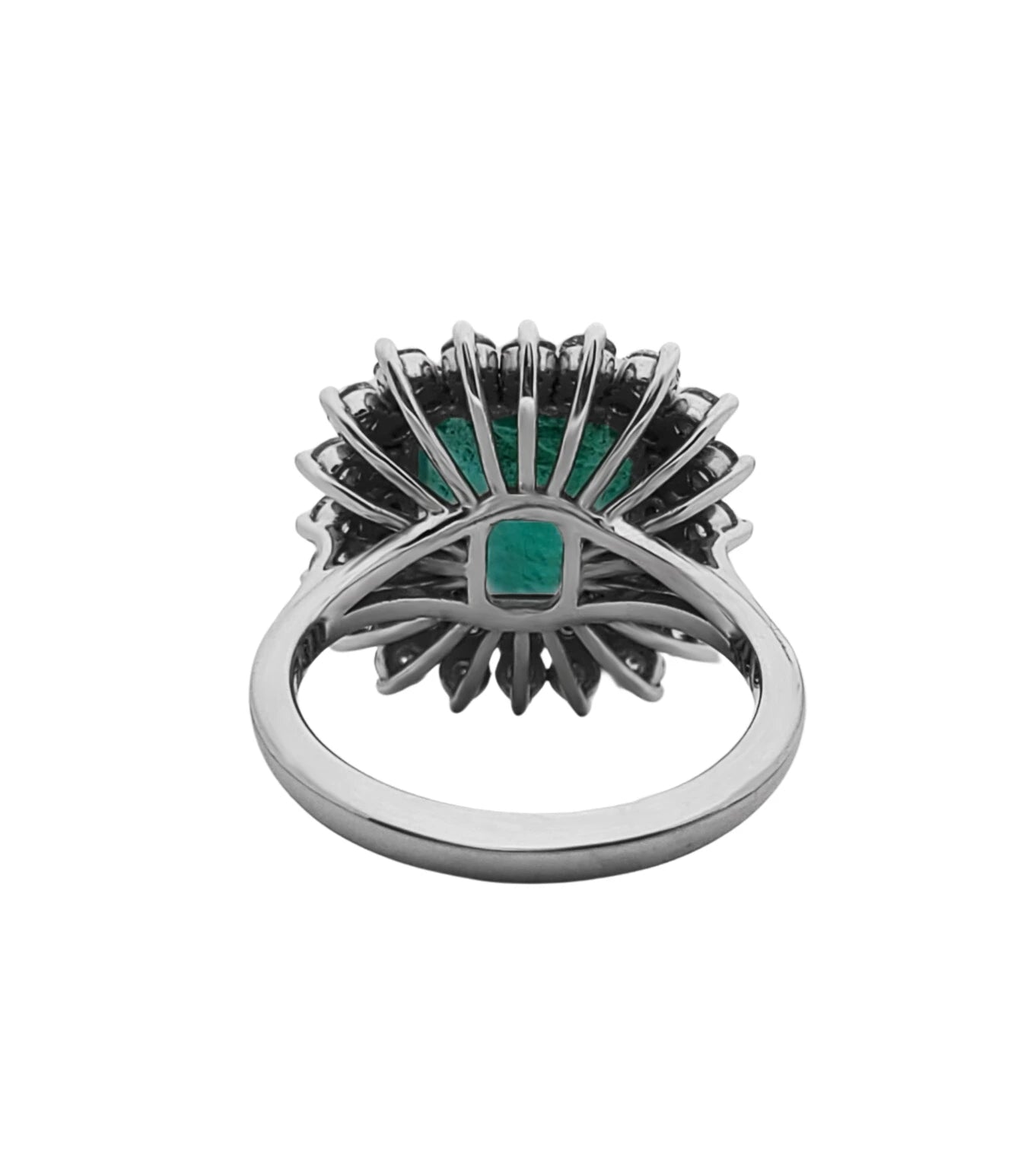 Emerald diamond ring 14k white gold 5.90 ctw octagonal green gia certified