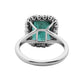 white 14k gold Emerald & diamond ring 6.14 ctw gia certified green octagonal cut