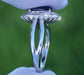 Sapphire ring 14k white gold diamond blue cushion ceylon gia certified 3.40 ctw