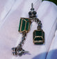 Emerald & diamond earrings gold two-toned 14k yellow/white gia certified 8.03ctw