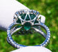 ring Emerald & diamond gold white 14k octagonal cut 7.77ctw gia certified