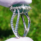 ring Emerald & diamond gold white 14k octagonal cut 7.77ctw gia certified