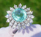 Paraiba tourmaline diamond ring white 14k gold gia certified 5.30 ctw cushion