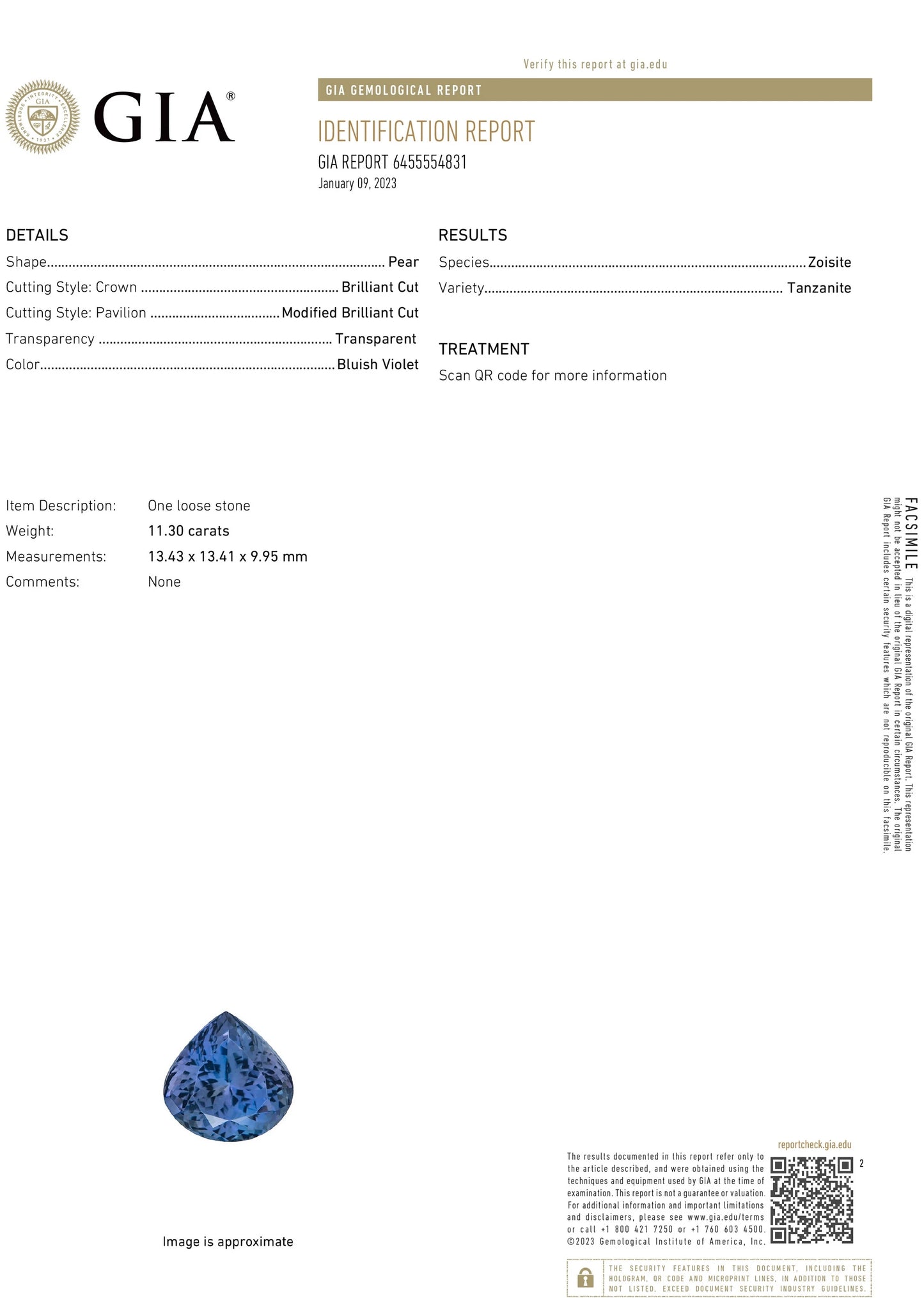 Tanzanite diamond ring 14k white gold pear cut 11.65 ctw gia certified