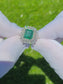 Emerald ring diamond gold white 14k gia certified octagonal cut green 5.91ctw