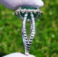 ring Emerald & diamond gold white 14k octagonal cut 7.77ctw gia certified
