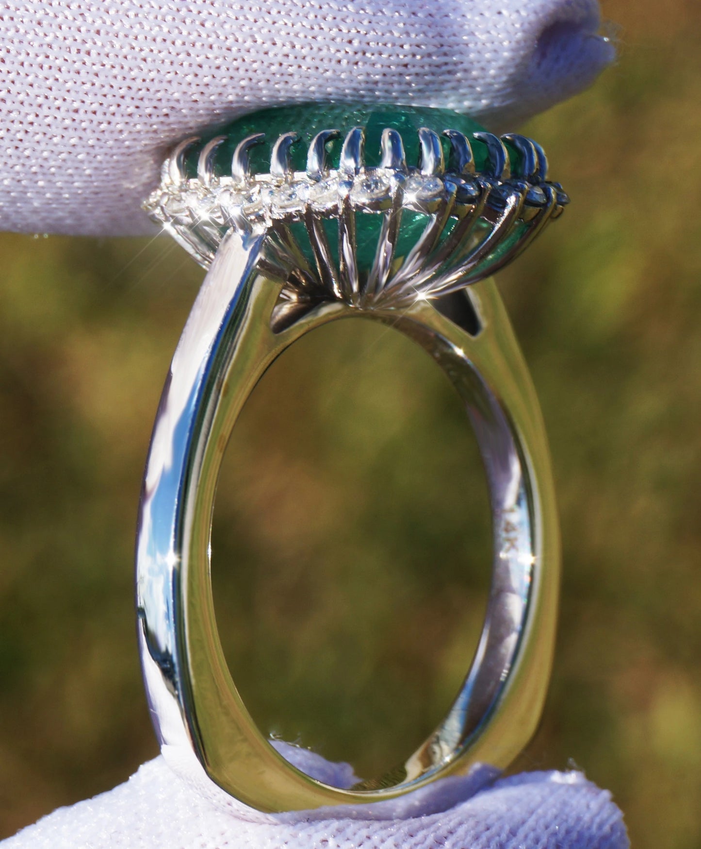 diamond Emerald ring white gold 14k green 5.54ctw gia certified