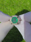 Emerald diamond ring gold white 14k gia certified 5.24ctw green cushion cut