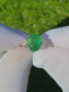 Tsavorite ring white gold diamond 14k green oval grossular garnet 4.65ctw gia certified