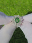 Tsavorite diamond ring white gold 14k gia certified 3.39ctw green grossular garnet