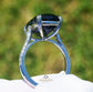 Tanzanite & diamonds ring white 14k gold no heat 12.60CTW GIA certified