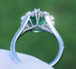 Tsavorite ring diamond 14k gold grossular garnet 5.00ctw gia certified triangular cut