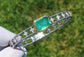 gold bracelet two-toned 14k Emerald diamond gia certified 6.37ctw