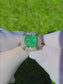 Emerald ring diamond white gold 14k green cushion 5.60ctw gia certified