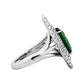 Tsavorite ring white gold 14k diamond grossular garnet 6.08ctw gia certified pear cut