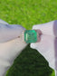 ring Emerald diamond white gold 14k green split shank 8.35ctw gia certified