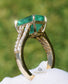 gold yellow 14k Emerald & diamond ring 5.95 ctw gia certified split
