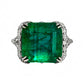 ring Emerald diamond white gold 14k green split shank 8.35ctw gia certified