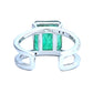 ring Emerald diamond white gold 14k gia certified 6.14ctw split shank