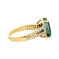 gold yellow 14k Emerald & diamond ring 5.95 ctw gia certified split