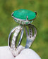 Emerald ring white gold 14k diamond 5.75ctw gia certified cushion cur split shank