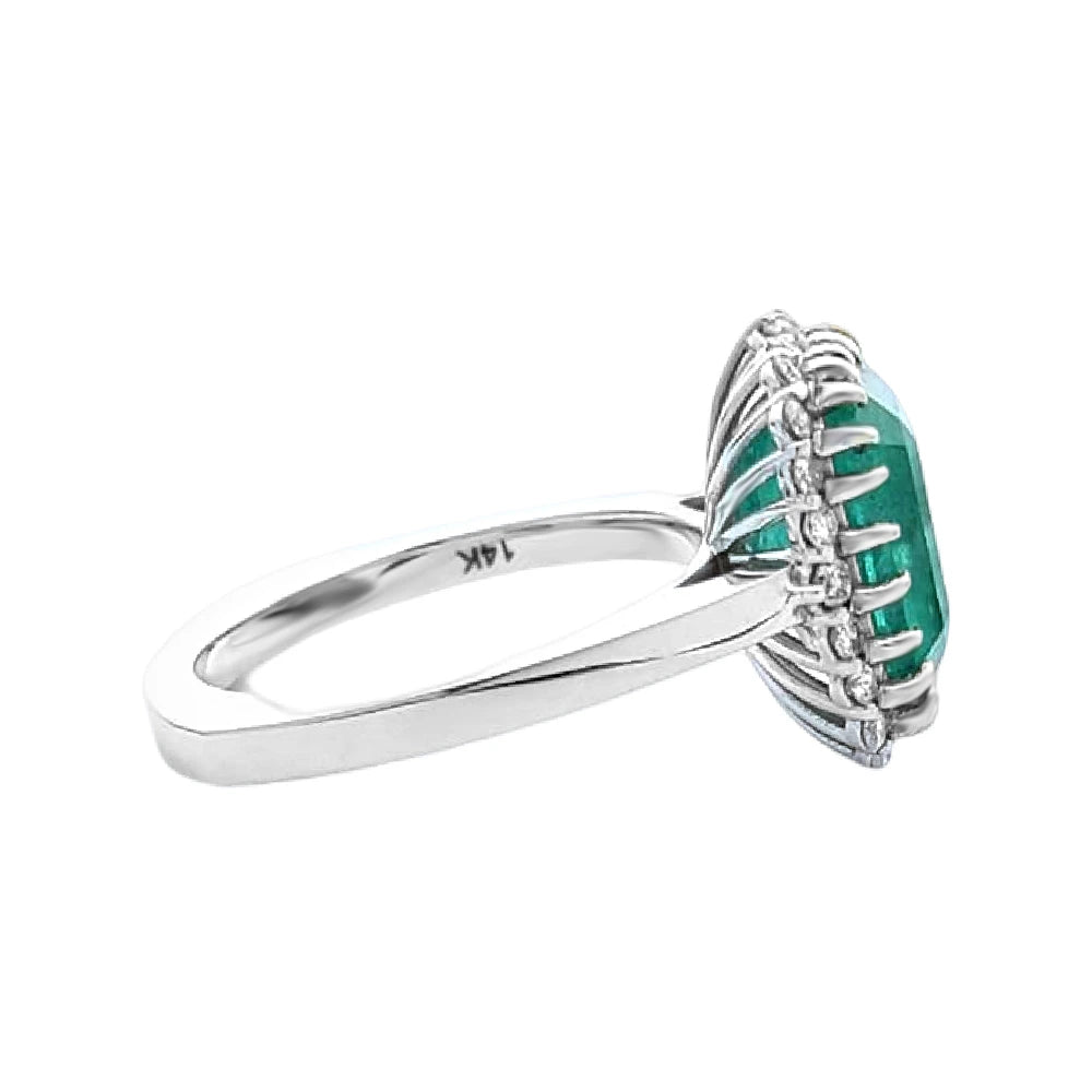 diamond Emerald ring white gold 14k green 5.54ctw gia certified