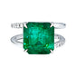 ring Emerald diamond white gold 14k gia certified 6.14ctw split shank