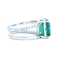 ring Emerald diamond white gold 14k gia certified 6.14ctw split shank