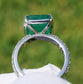 Emerald & diamond ring gold white14k gia certified 7.87ctw green
