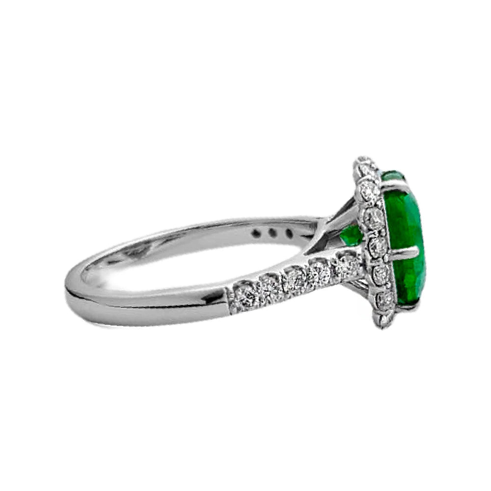 Tsavorite 14k white gold ring diamond green grossular garnet gia certified 4.55ctw