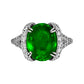 Tsavorite & diamonds ring 14k white gold green grossular garnet 6.38 ctw gia certified